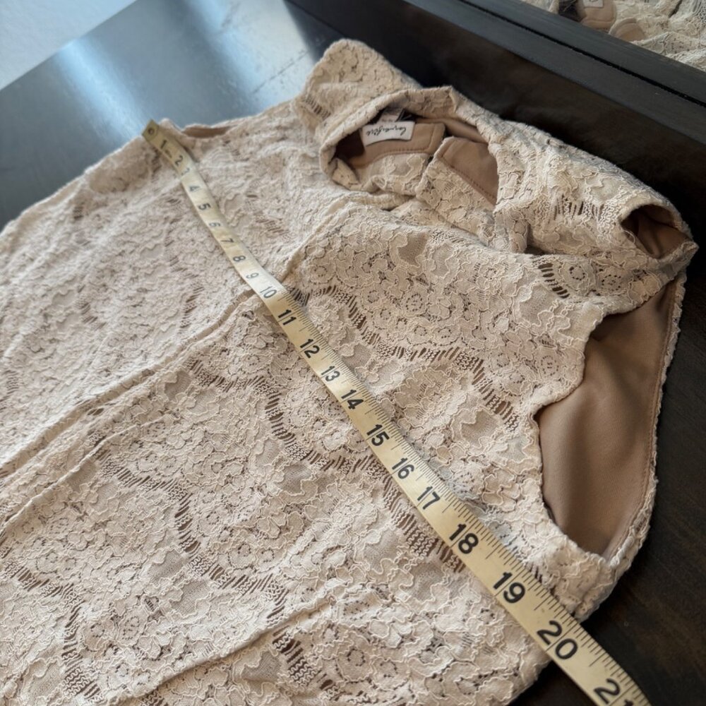 Love, Fire Women’s Sleeveless Lace Blouse, Cream, XL - Picture 6 of 9